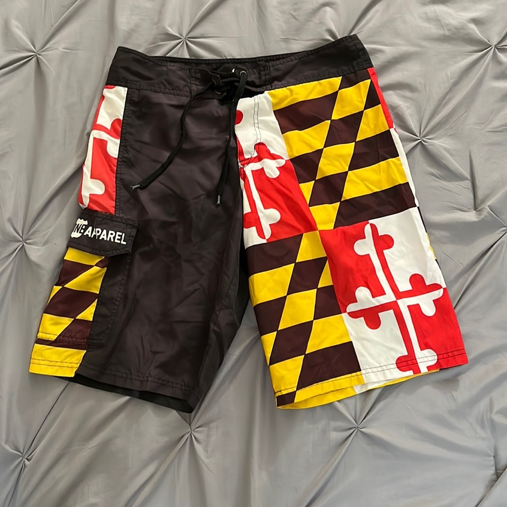 Maryland flag swim trunks